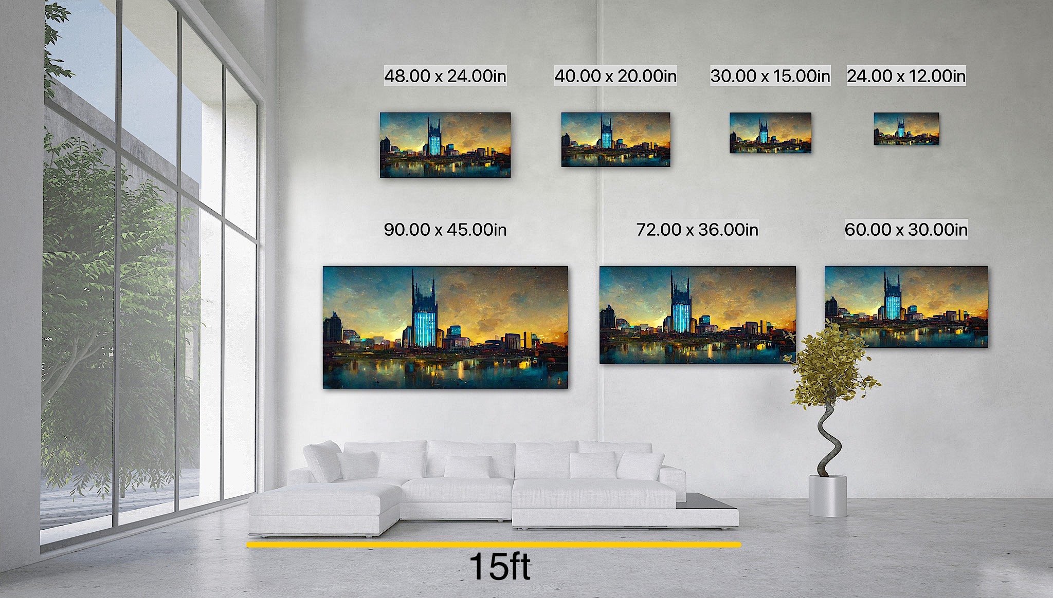 Nashville Skyline | Music City Sunset Tennessee Photography Cityscape Canvas Prints Metal Wall Art Home Office Decor