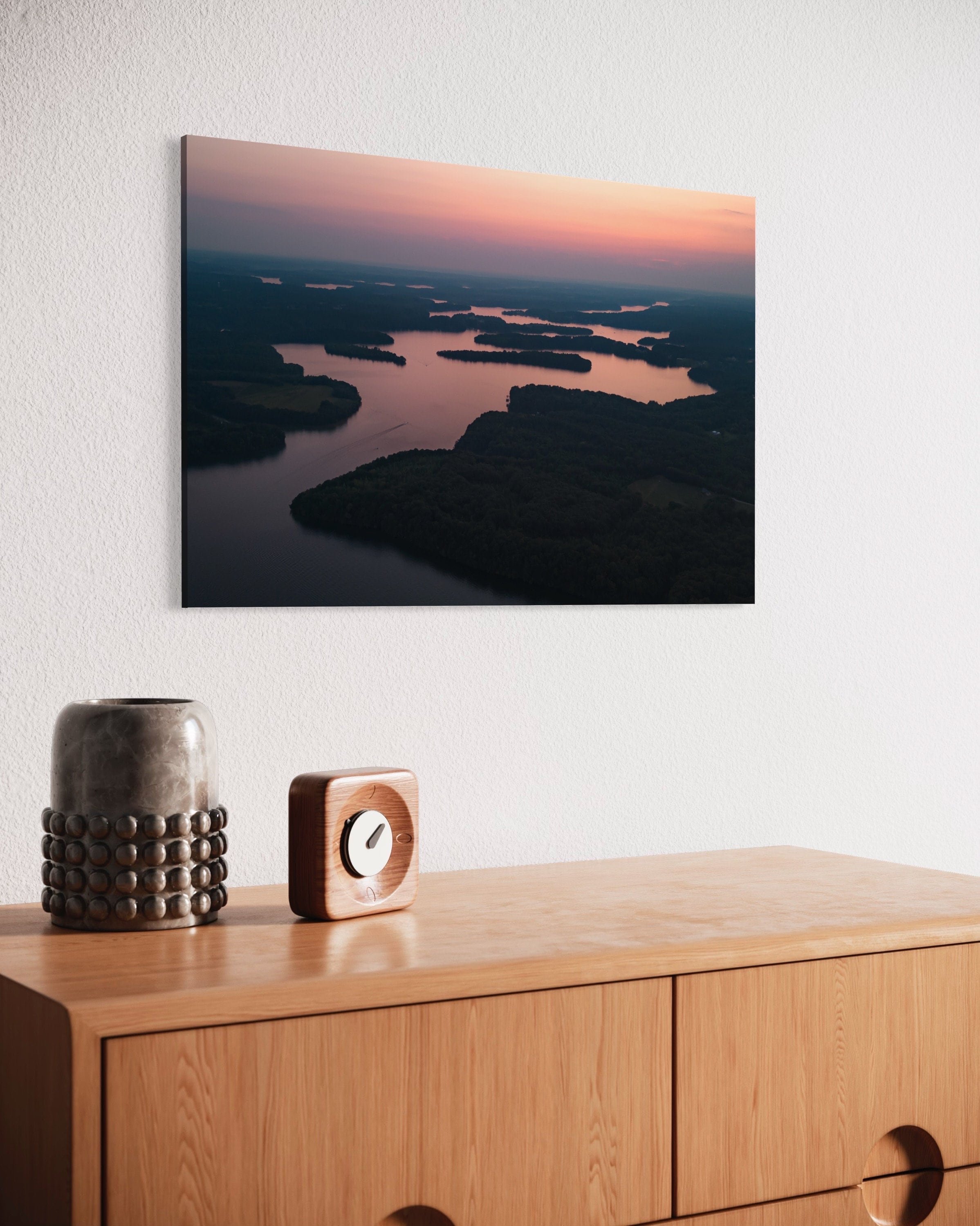 Tims Ford Lake Sunset | Vistas Tennessee Prints Aerial Photography Canvas Metal Wall Art House Decor