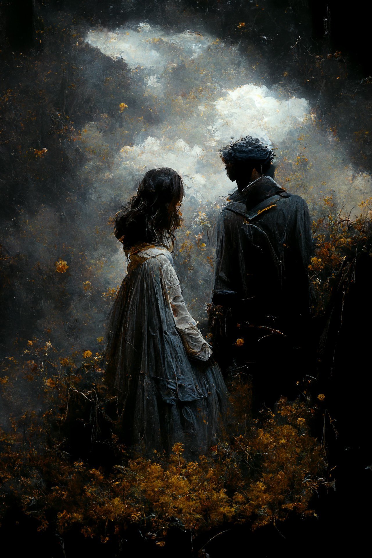 Wuthering Heights | Digital Oil Painting Romantic Wall Art Canvas Prints Metal Floral Work Home Decor