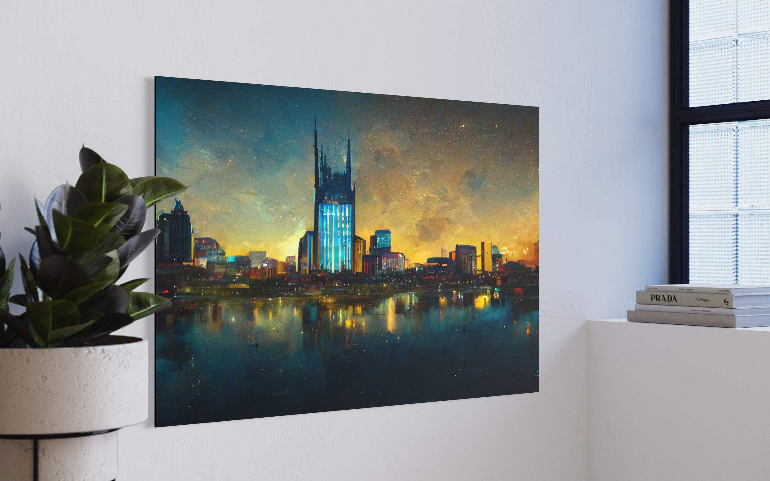 Starry Night Nashville | Music City Tennessee Photography Abstract Digital Canvas Prints Metal Wall Art Home Office Decor