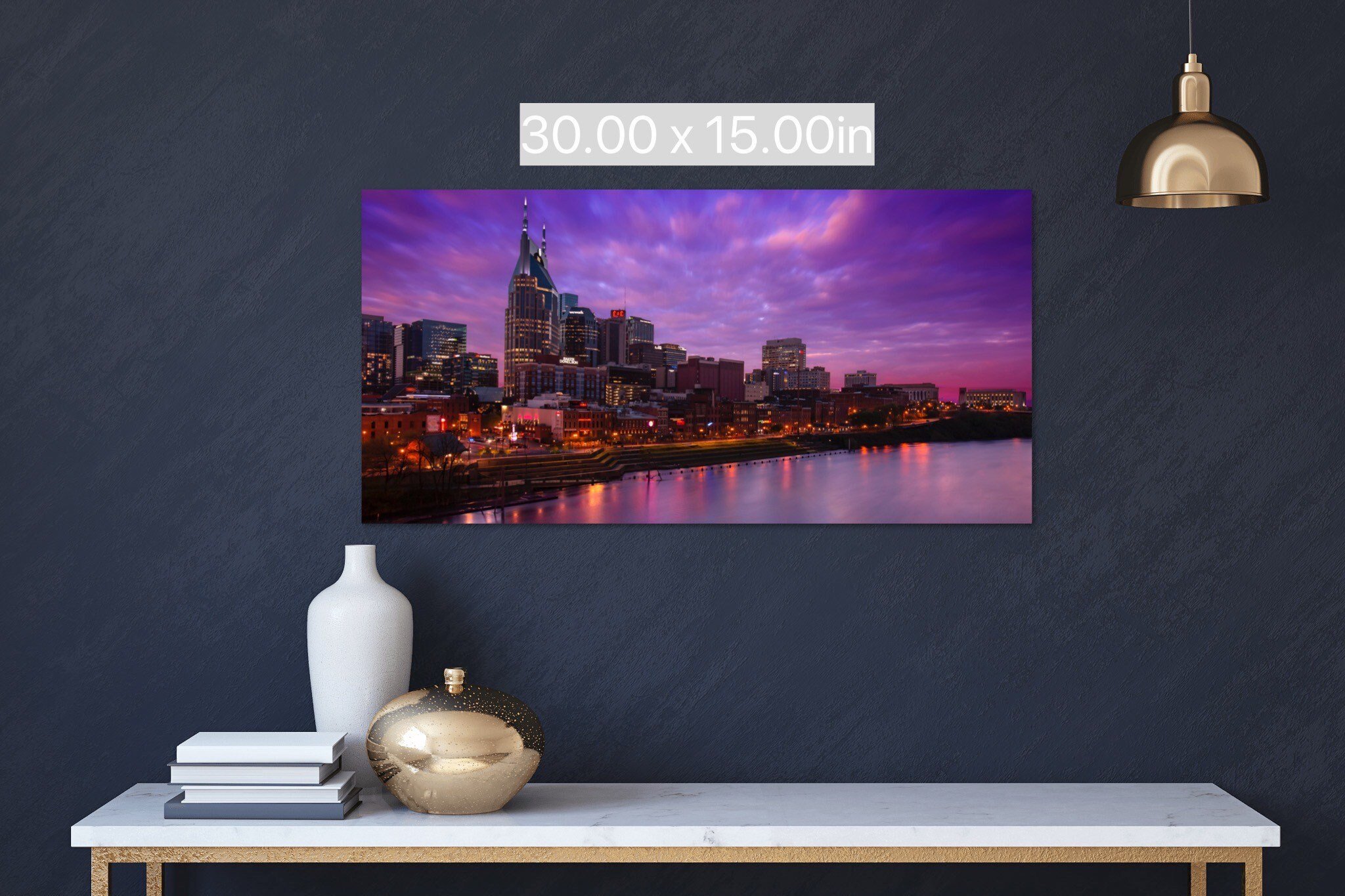 Music City Sunset | Nashville Skyline Tennessee Photography Cityscape Canvas Prints Metal Wall Art Home Office Decor