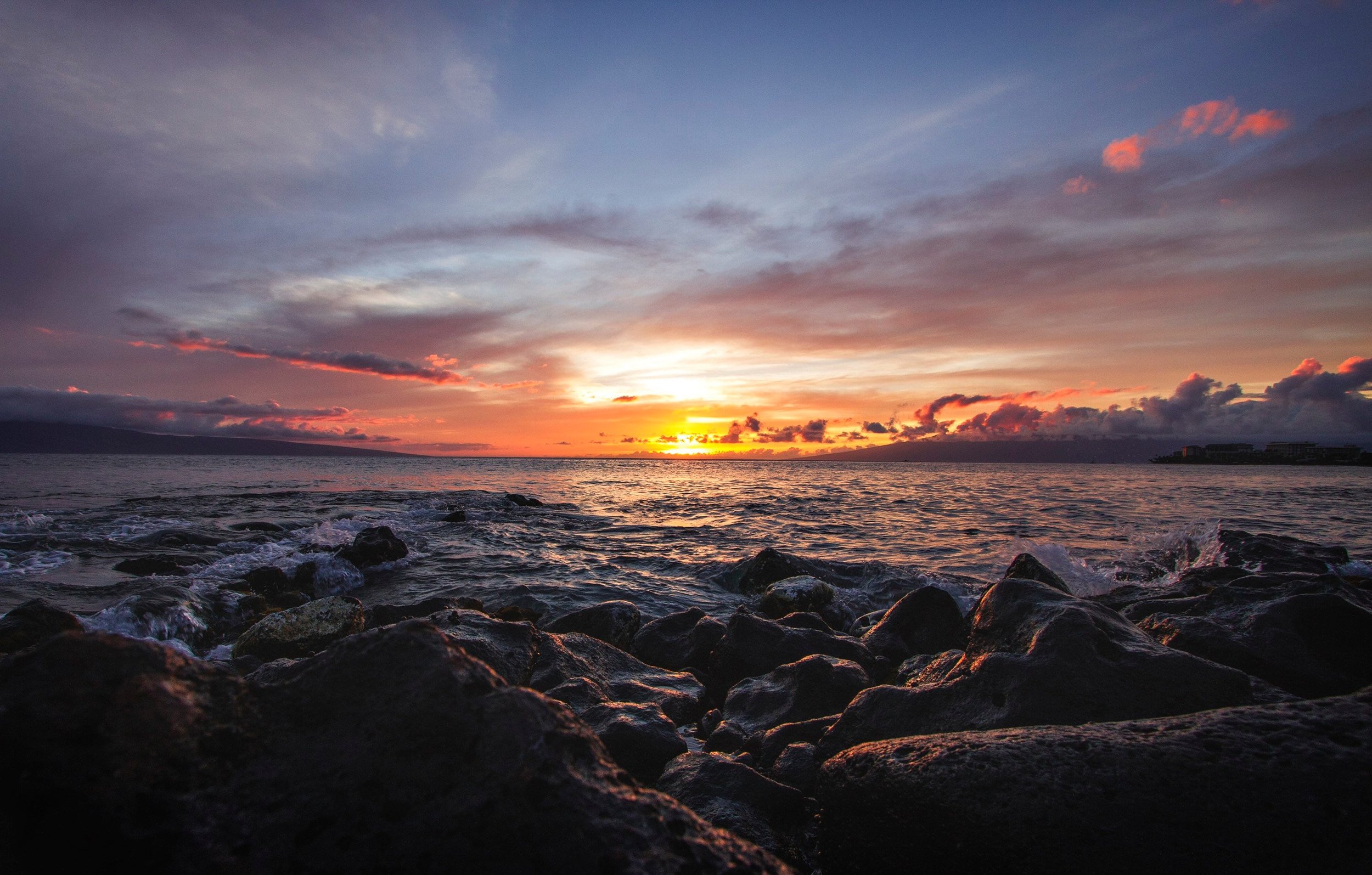 Maui Lahaina Beach | Hawaii Photography Sunset Pictures Pacific Ocean Canvas Prints Metal Wall Art Landscape