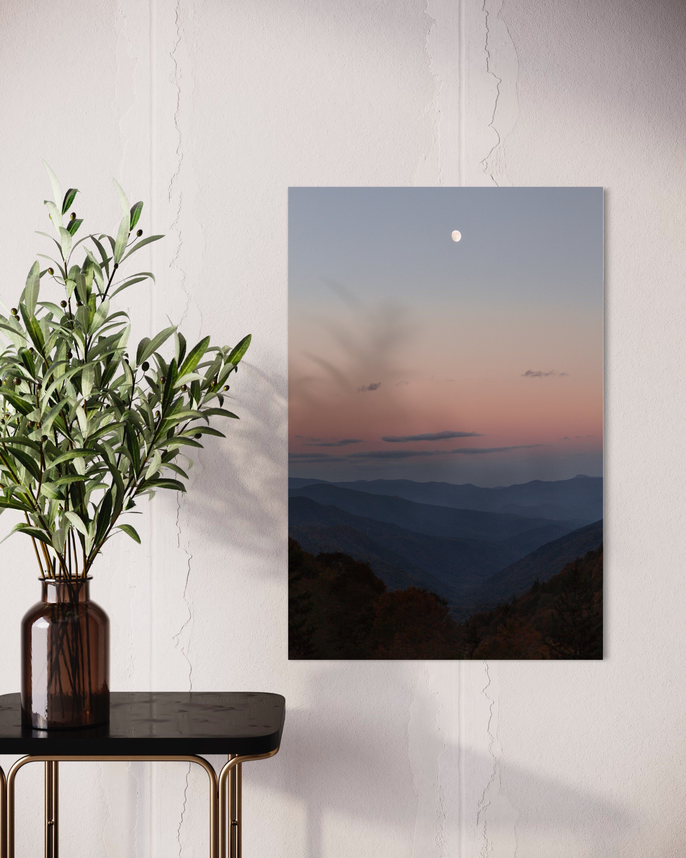 The Moon at Newfound Gap | Smoky Mountains National Park Tennessee Photography Wall Decor Landscape Canvas Metal