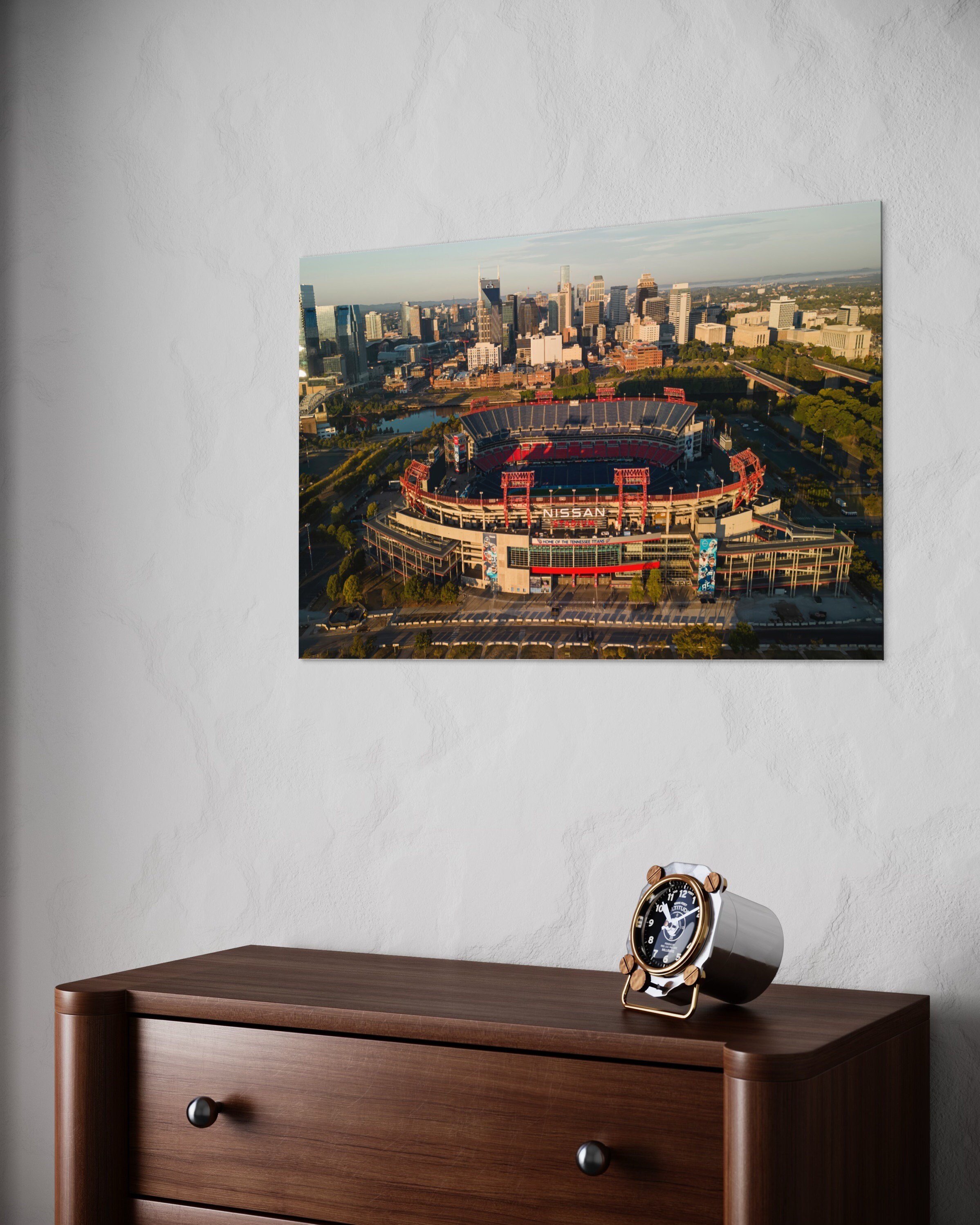 Tennessee Titans Nashville Skyline | NFL Memorabilia Music City Football Downtown Nissan Stadium Sports Man Cave Decor