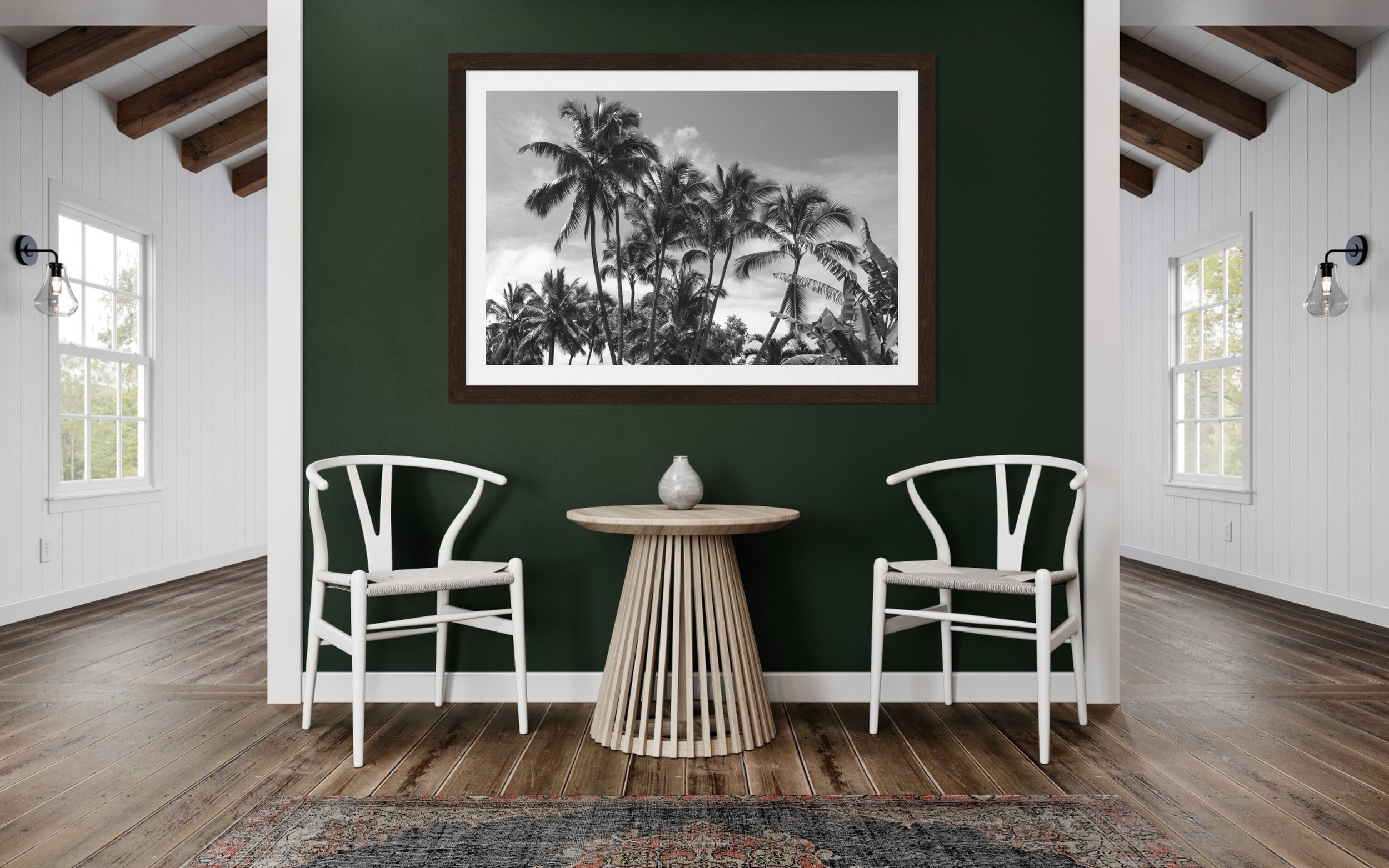 Hawaiian Palms | Road to Hana Palm Tree Pictures Maui Photography Monochrome Canvas Prints Metal Hawaii Wall Art