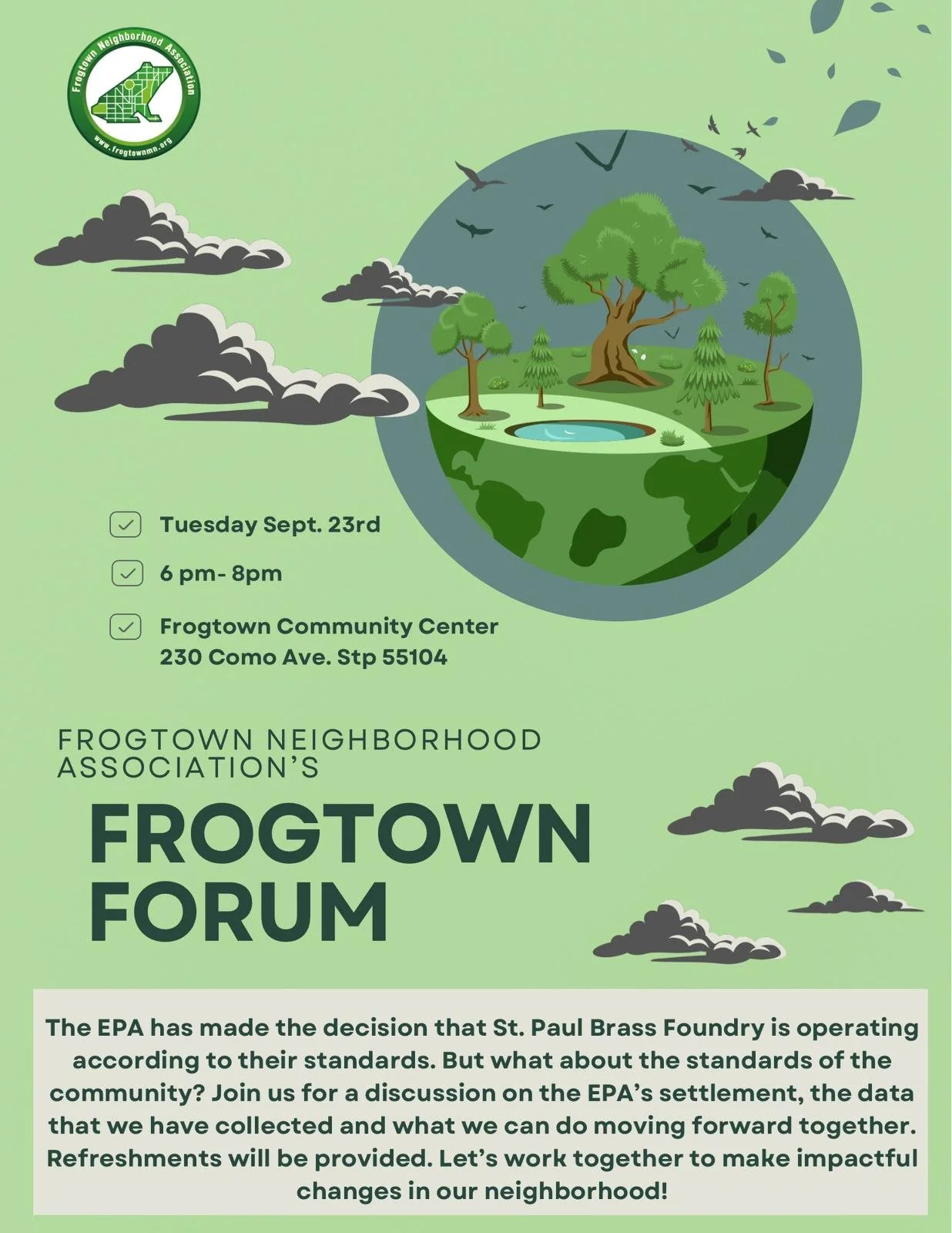 Frogtown Forum- Sept