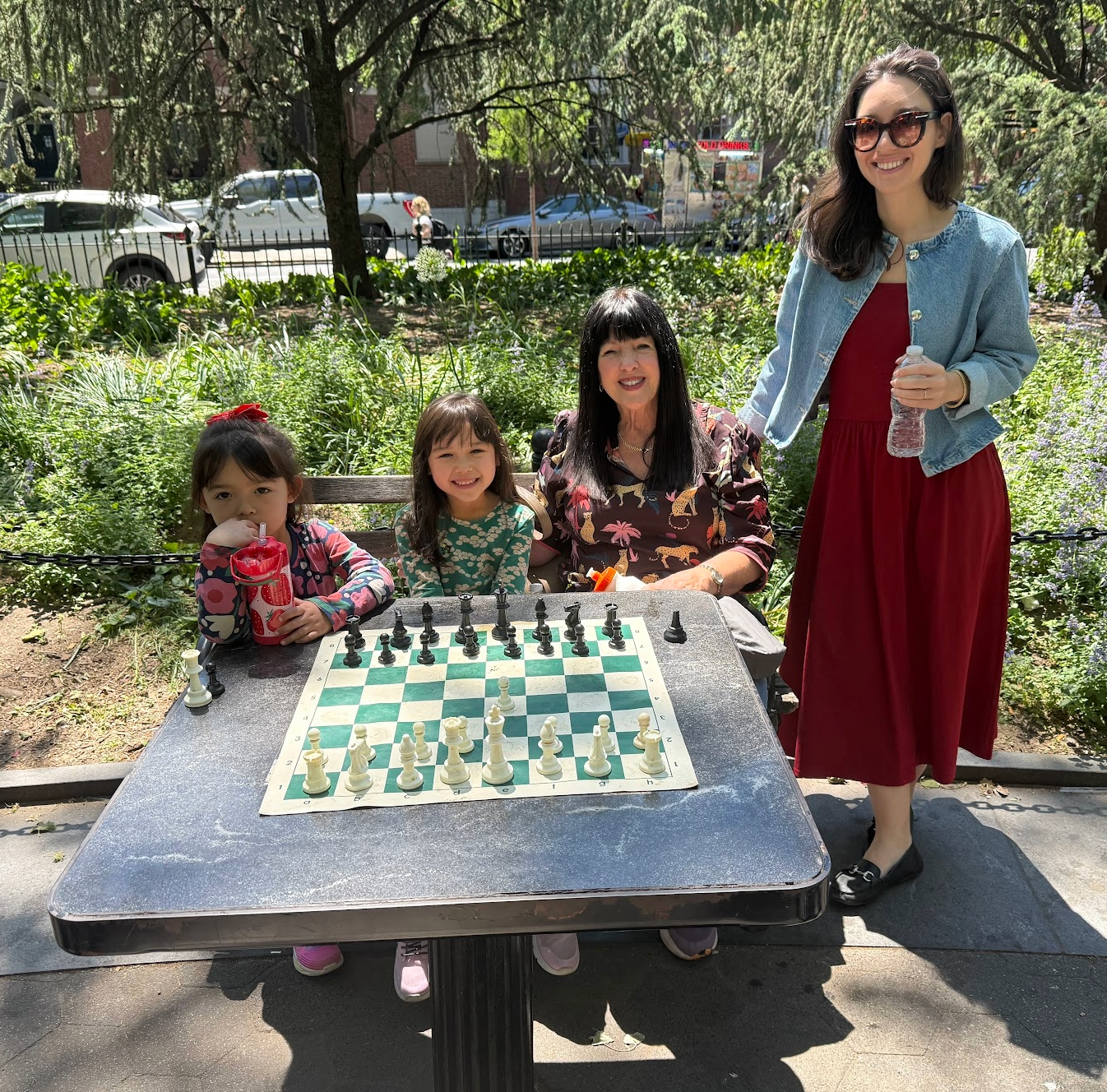 Diana Sun and family at the Washington Square Association Chess Exhibition