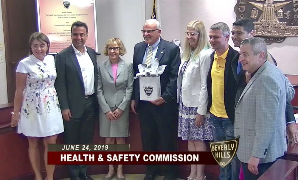 Irina Popa-Erwin serving in a Beverly Hills Health and Safety Commission public meeting