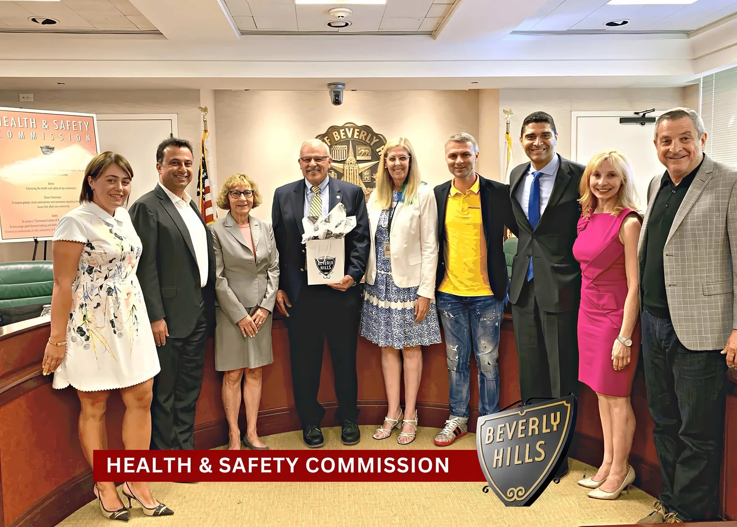 Irina Popa-Erwin participating in a Beverly Hills Health and Safety Commission event