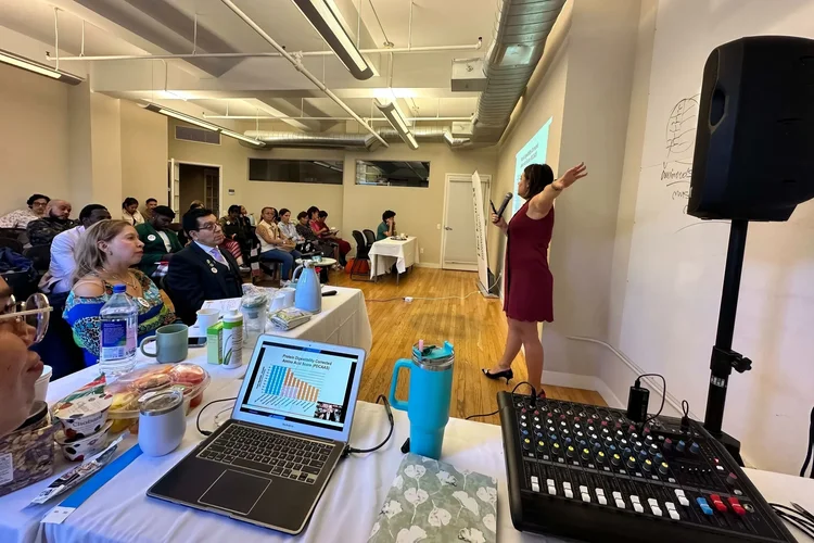 Irina Popa-Erwin facilitating an executive leadership workshop in New York City