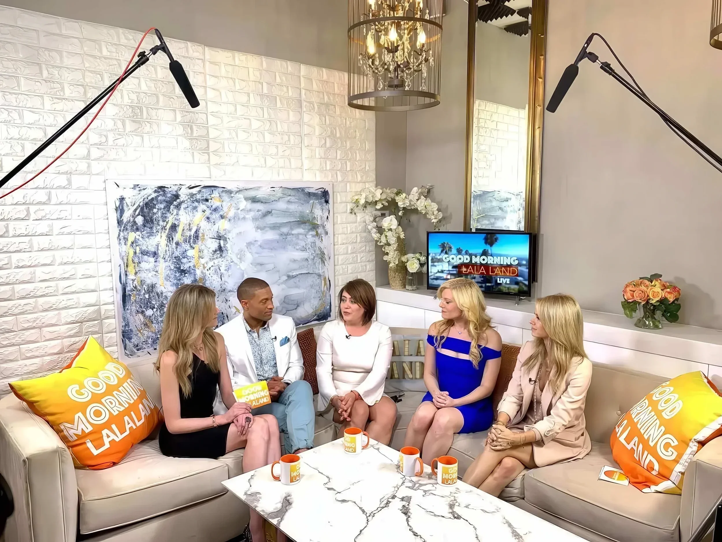 Irina Popa-Erwin appearing as life coach guest on Good Morning La La Land in Beverly Hills, California.