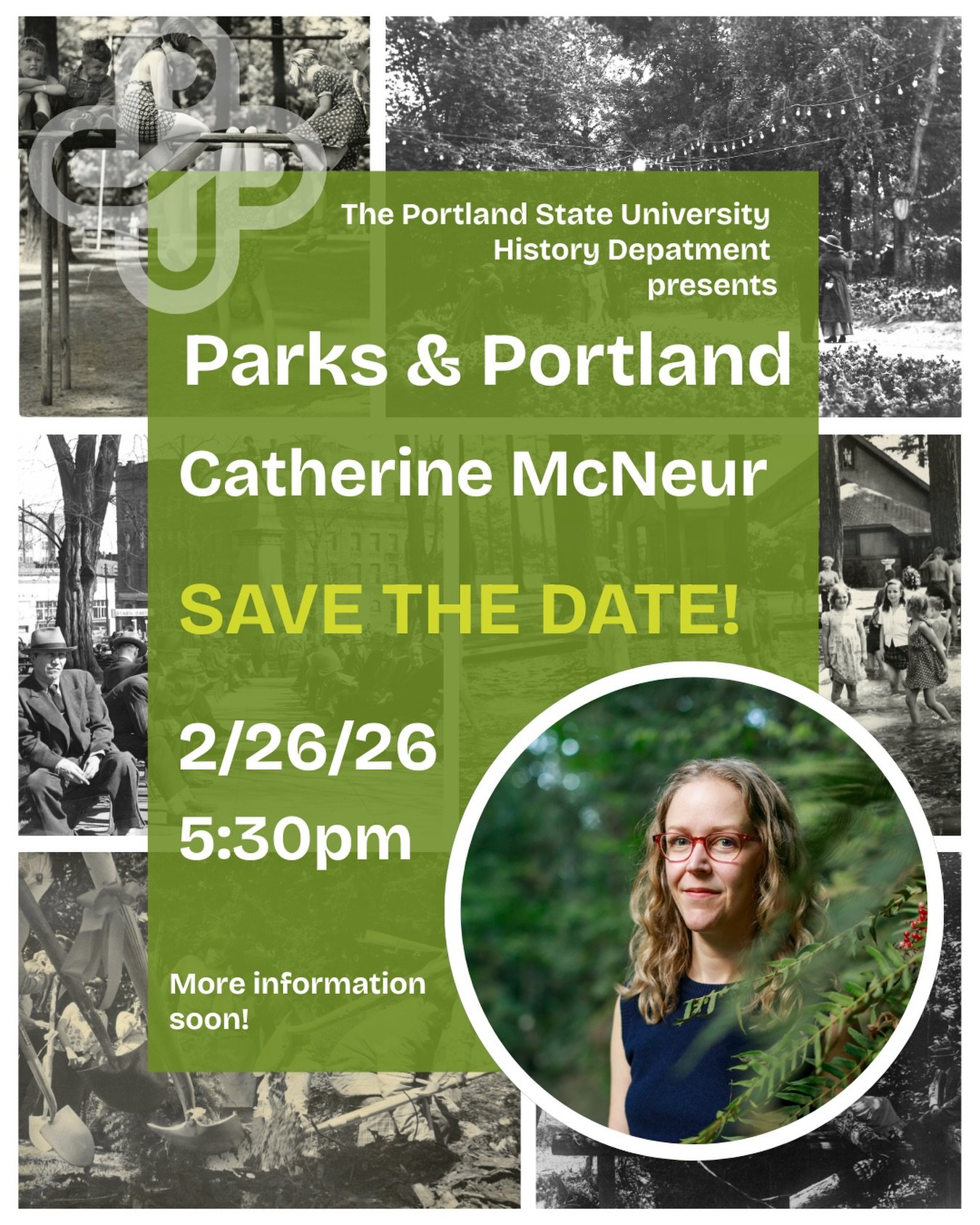 Save the date! I&rsquo;ll be talking about Portland&rsquo;s parks on Thursday, February 26th at 5:30 at Portland State. It&rsquo;ll be a free event, open to the public. You can sign up to get more information as it&rsquo;s available on my website.
