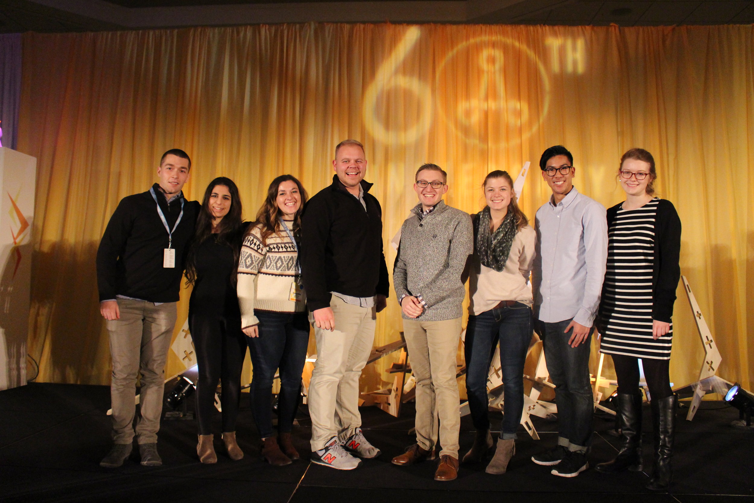 The 2016 FORUM Planning Committee: (From Left to Right) Pat Myers - Partnerships Director , Merna Haddad - Programming Director , Samantha Veldhuis - Marketing Director , Dan Cournoyer - Site Director , Jared Guilmett - Conference Chair , Julia Edgerton - Public Relations Coordinator , Tyler Nguyen - Volunteer Coordinator , Andrea Welsh - Events Director
