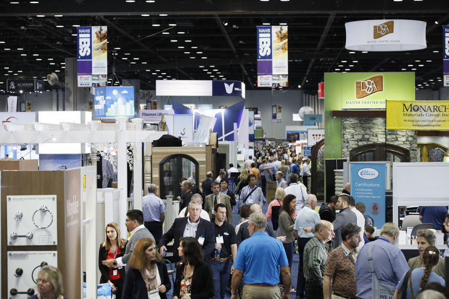 Wing of Orange County Convention Center, shows typical set up of booths and vendors.