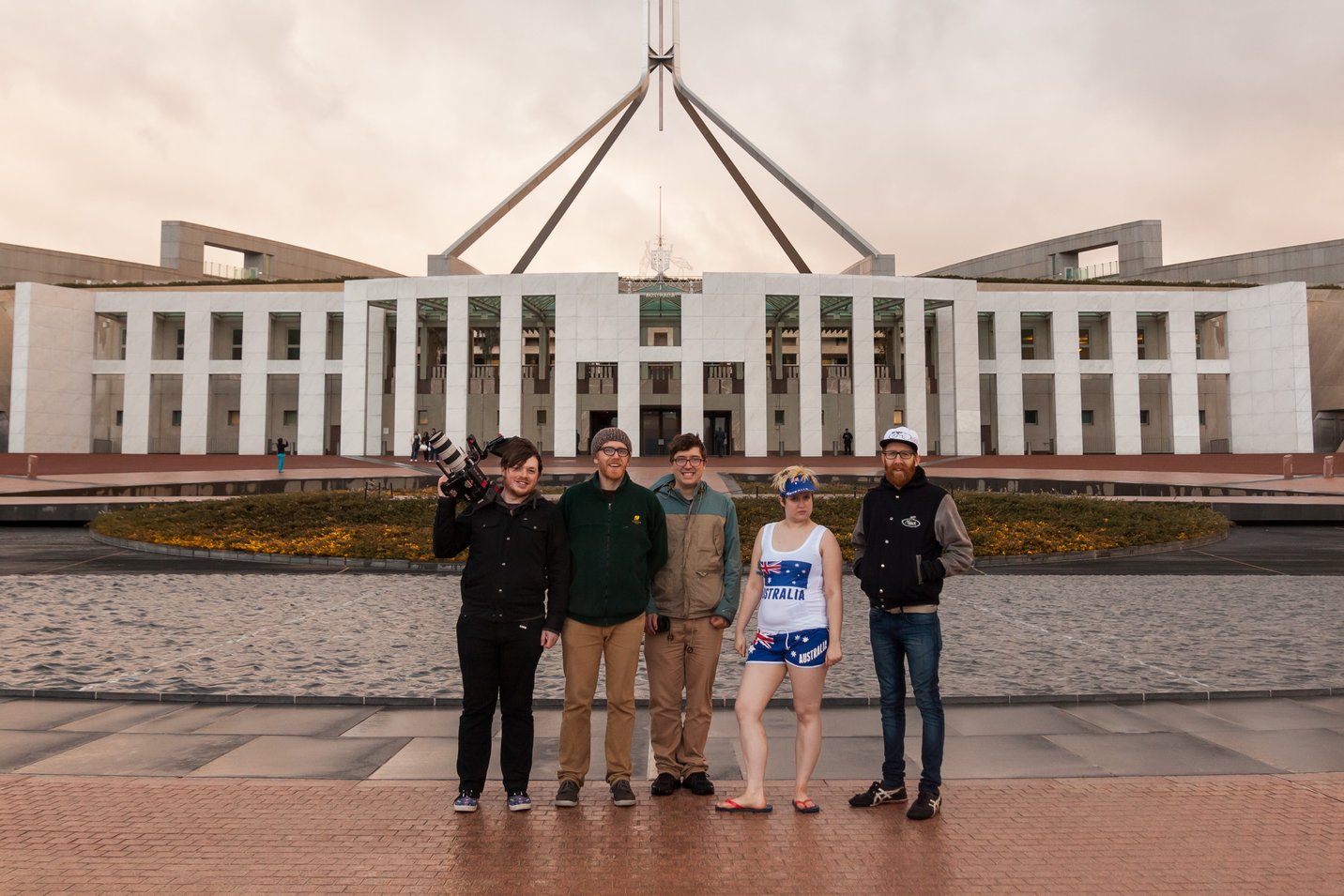 The Get It Up Ya team shooting on location at Parliament House