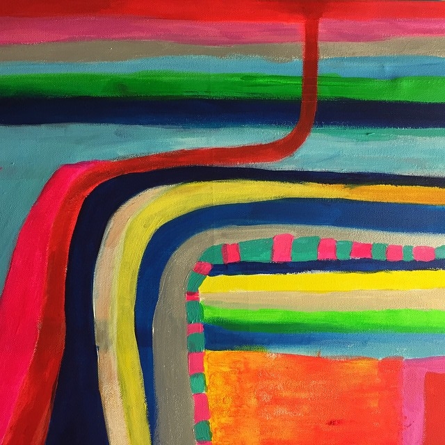 "Disrupted Flow" Acrylic on canvas 45.5cm x 61cm (18" x 24")