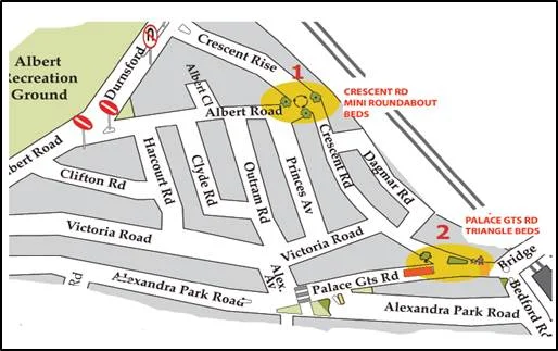 Community Flower Beds Map
