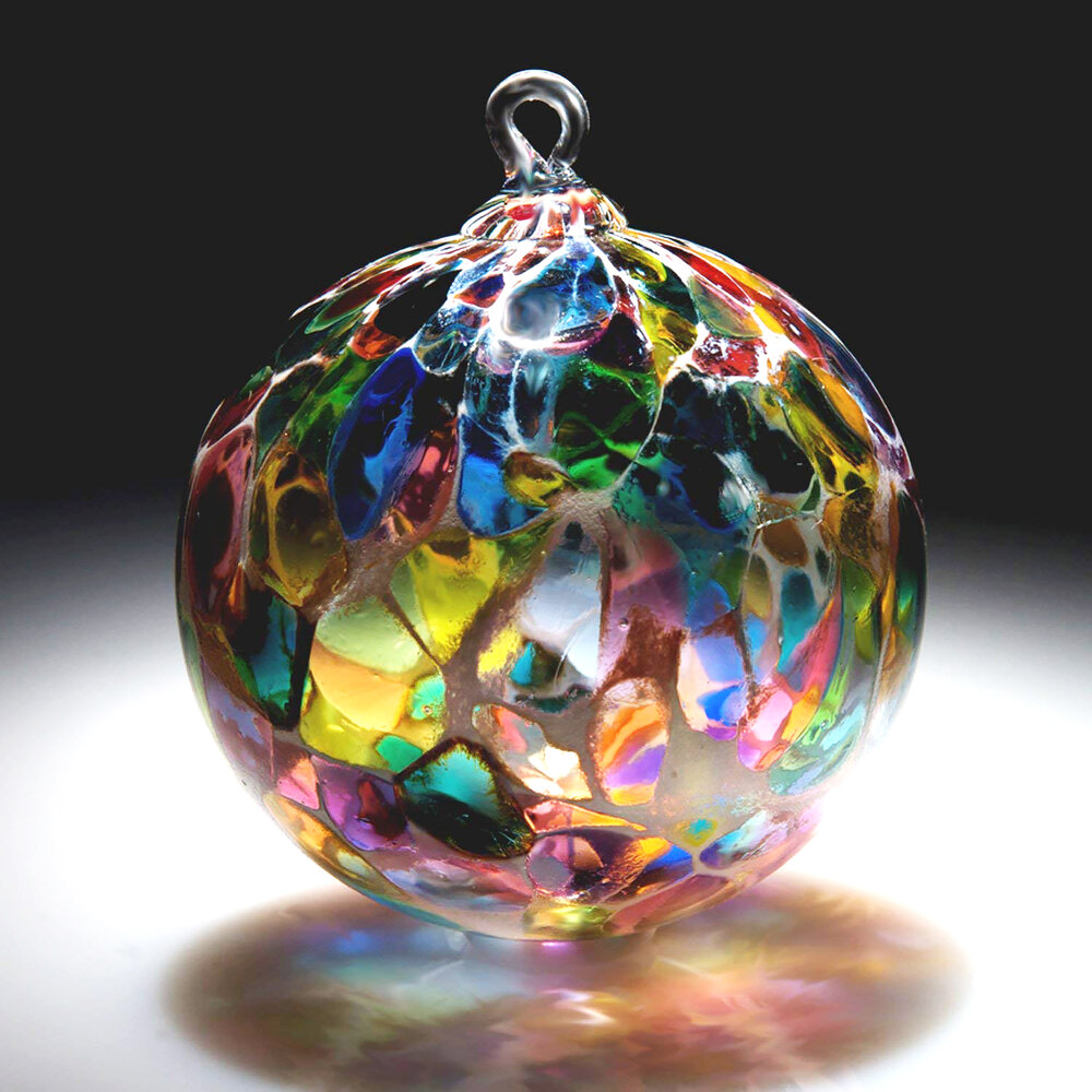 krassen handtekening zout Hand Blown Glass Ornament - Suncatcher - Witches Ball - in “Magic Mix White  Powder” Dehanna Jones — dehanna jones
