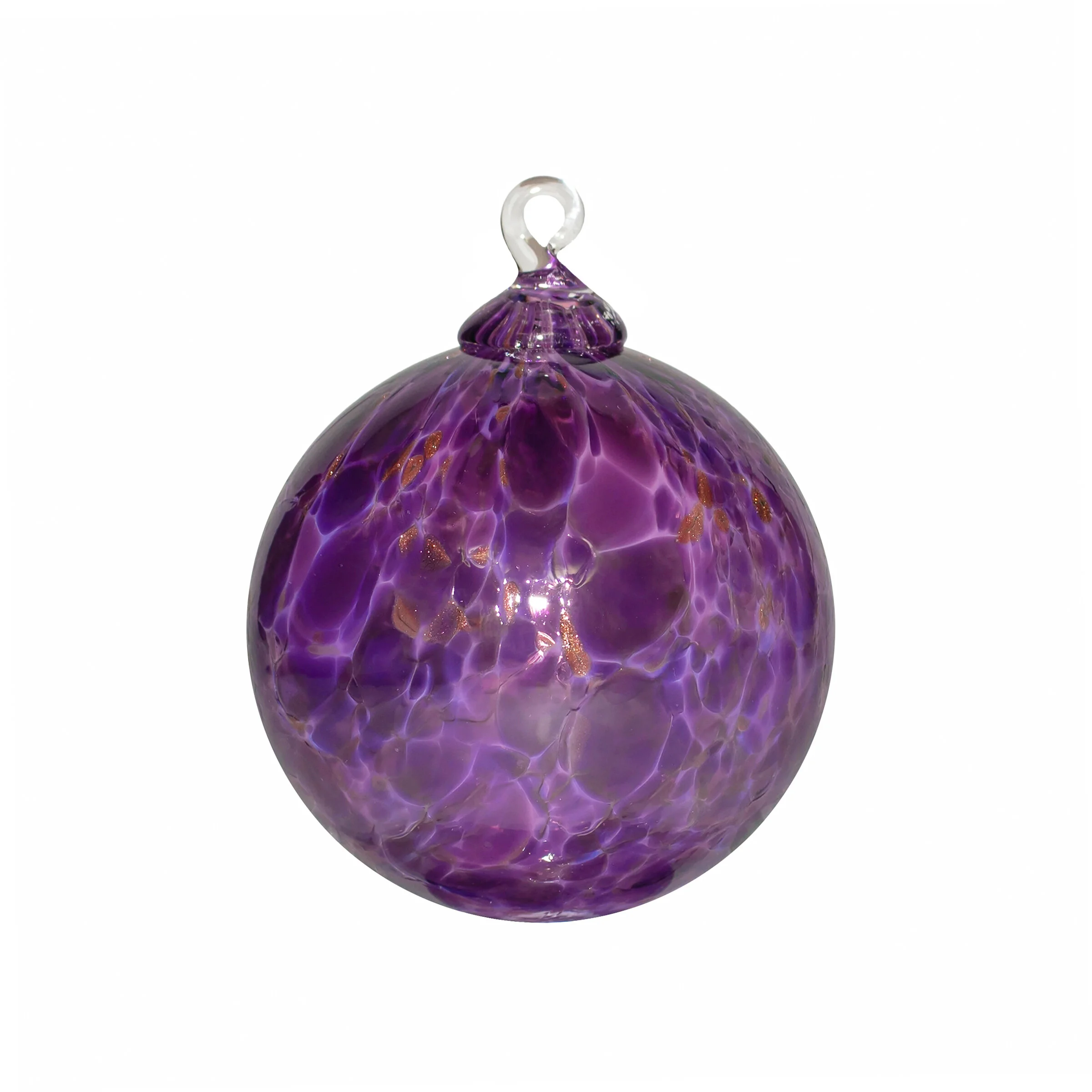Hand Blown Glass Ornament Suncatcher Witches Ball in “Purple