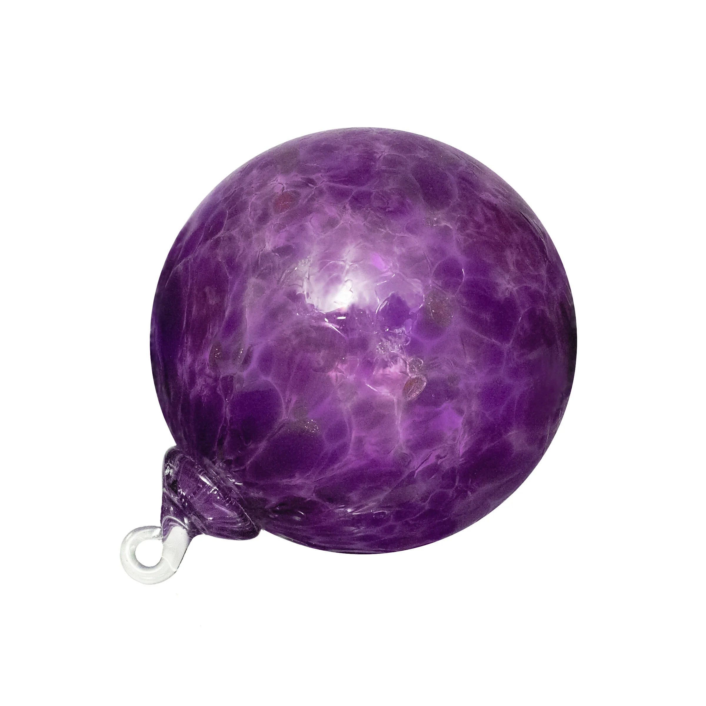 Hand Blown Glass Ornament Suncatcher Witches Ball in “Purple