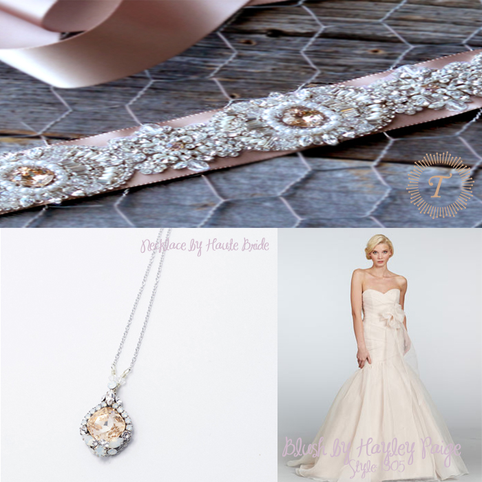 Accessories and gown available at Tesori in Fayetteville, AR.