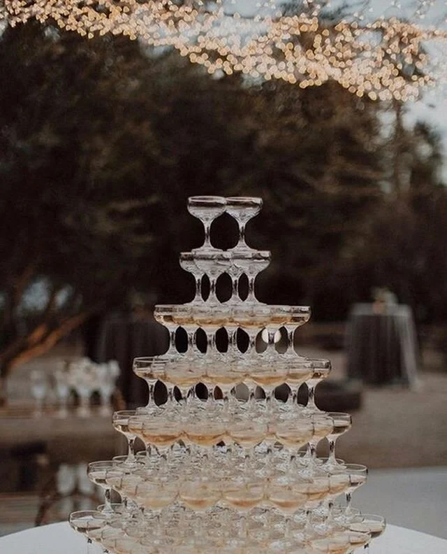 I see your donut wall and raise you one champagne tower 🥂 #cheers