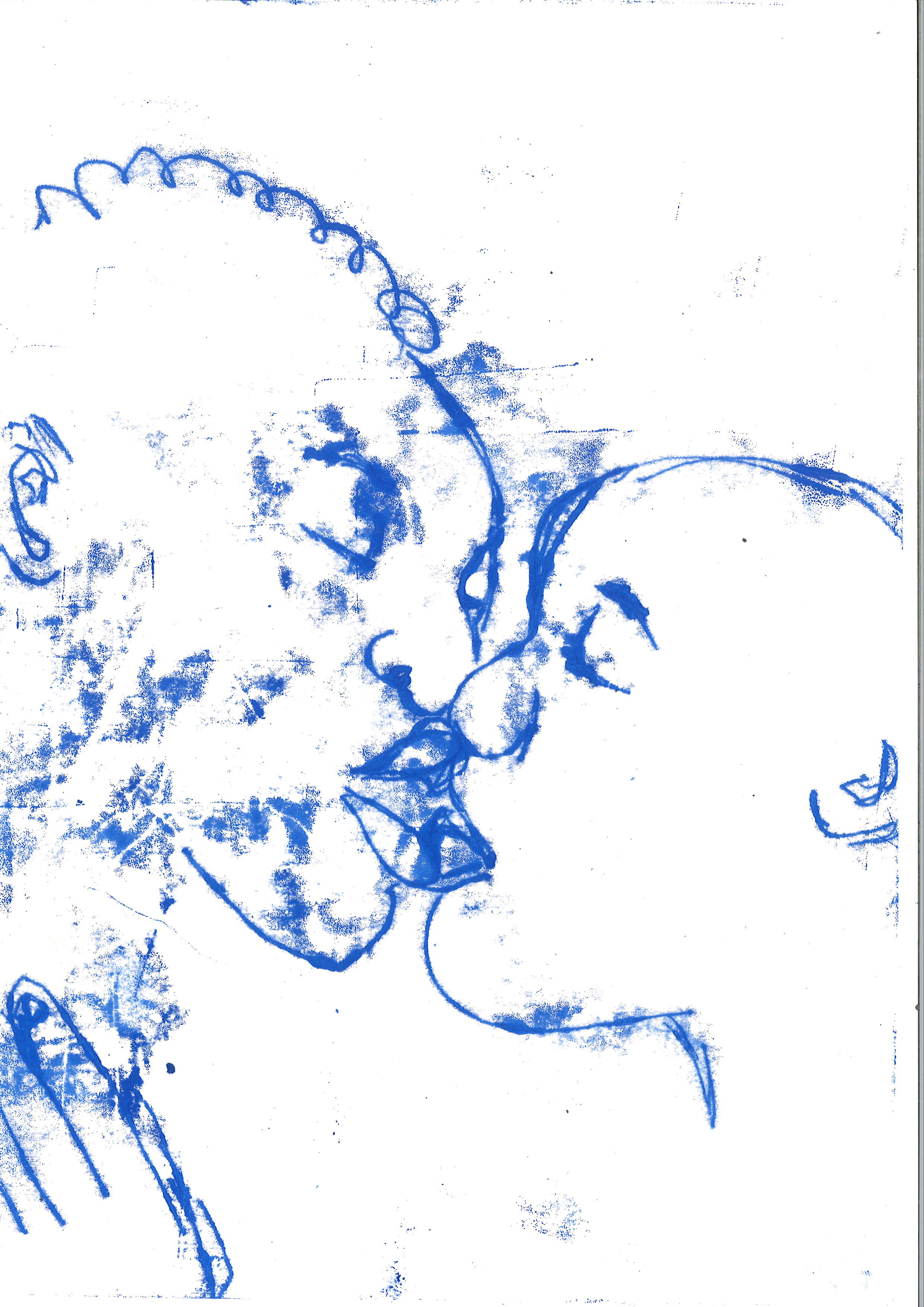 Sola Olulode, Blue Kiss Study # 1, A4 Mono Print