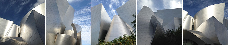 Exterior views of the Walt Disney Concert Hall