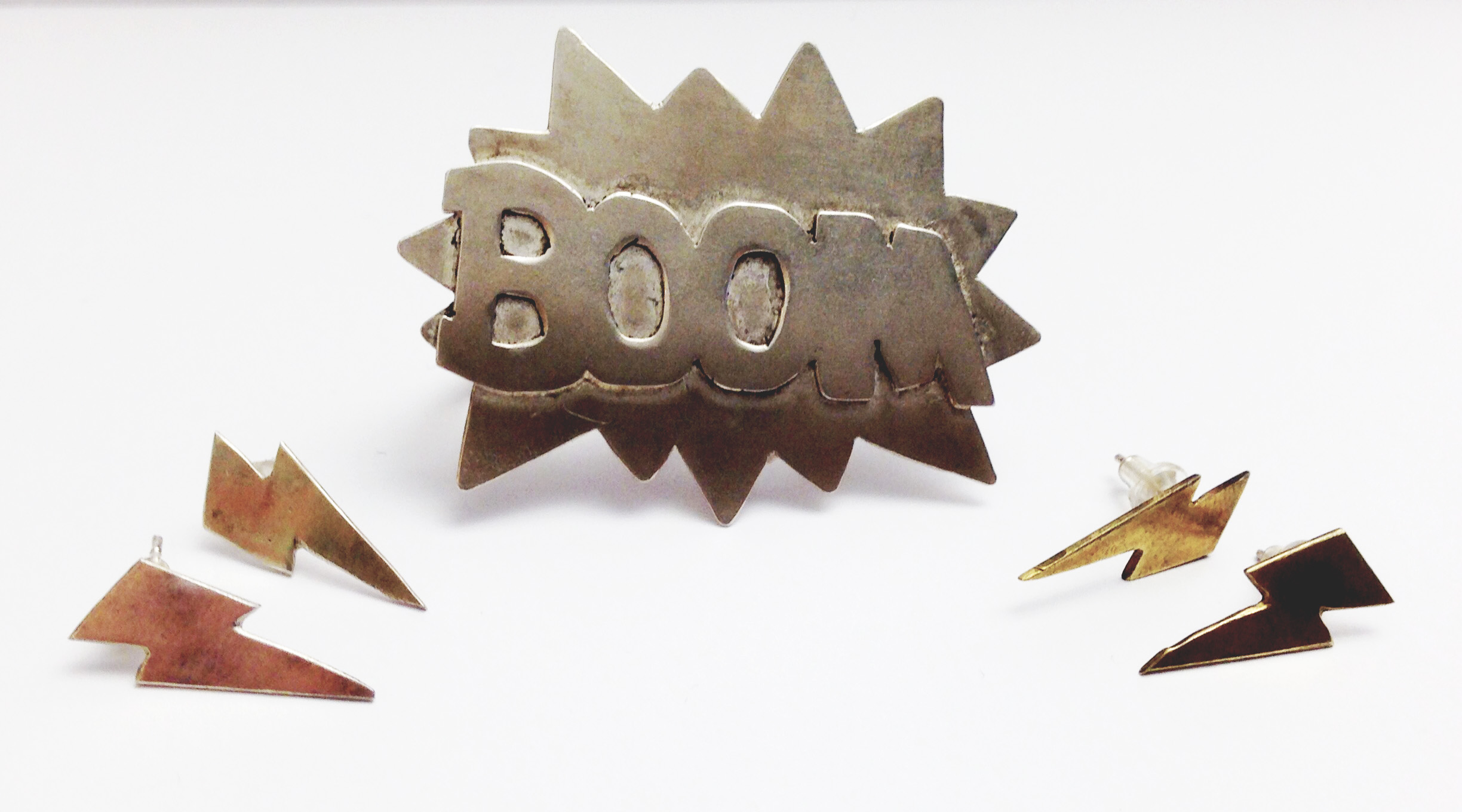 Statement Ring and Bolt Earrings by Sean Ward