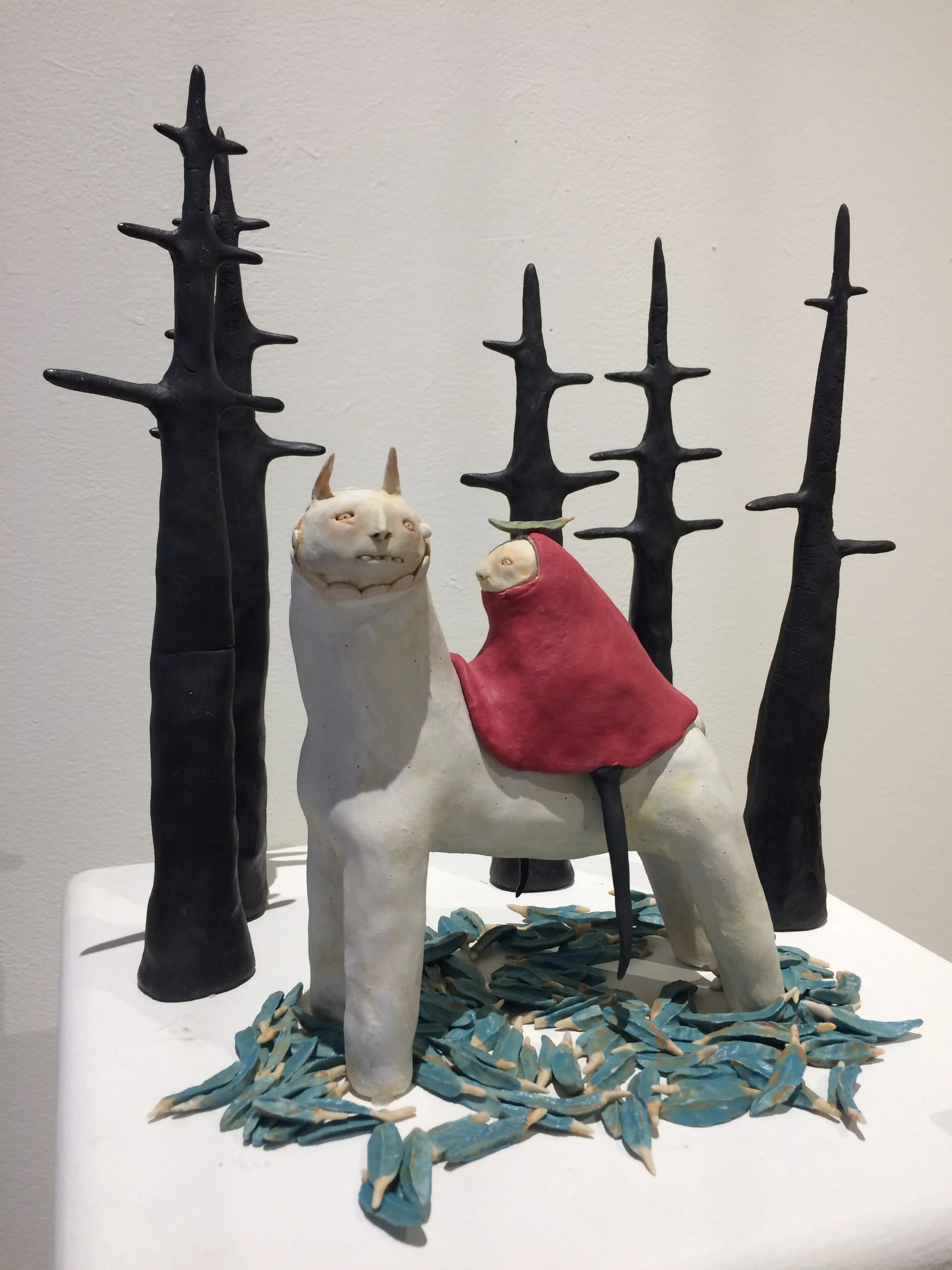 See the Truth , porcelain, ~ 13 x 14 x 13 in. (~ 33 x 35.5 x 33 cm)