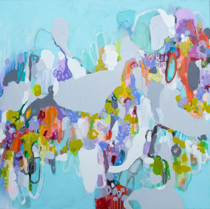 Claire Desjardins, Time Travel , acrylic on canvas, 60" x 60"
