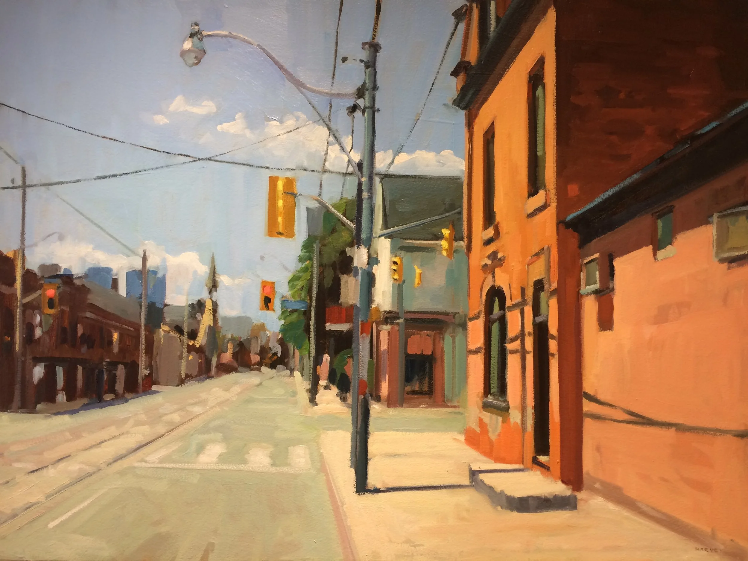 Brian Harvey, Dundas St. E., oil on panel, 40" x 30"