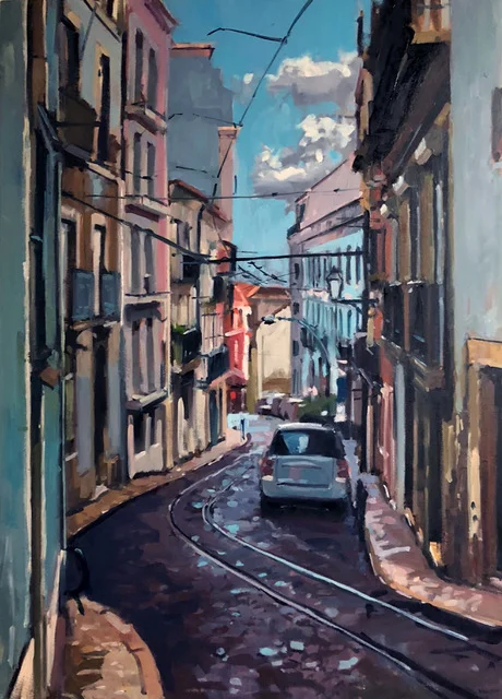 Brian Harvey, Alfama Street , 26" x 36" oil