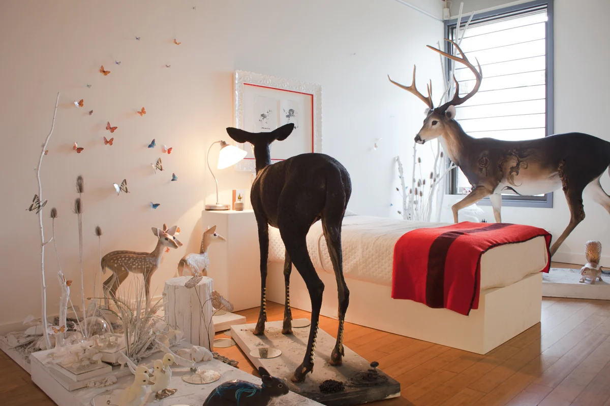 La Forêt des Folies installation, August 2018 at Wall Space Gallery - photo credit: Kristina Corre