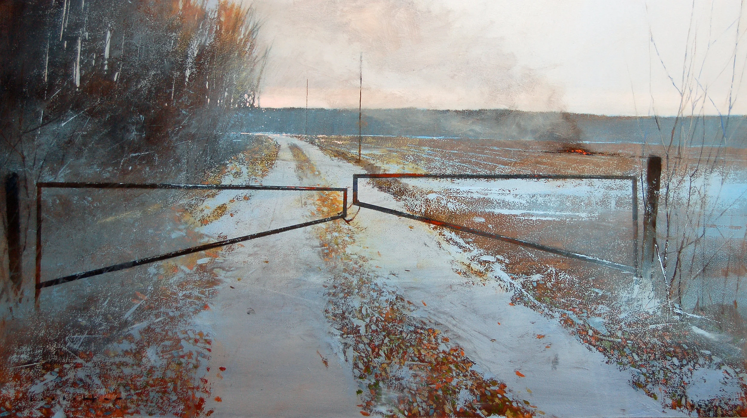 the lock , oil on canvas, 36” x 20”