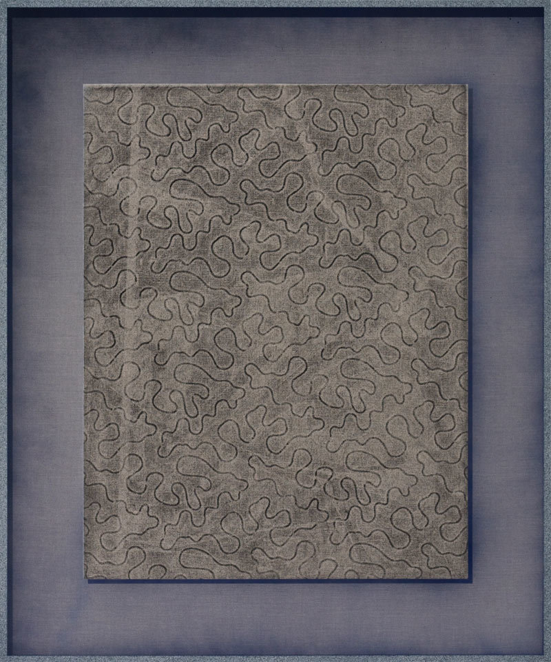 Synthetic Archeology Wax, acrylic, and spray paint on linen 48 x 40 inches
