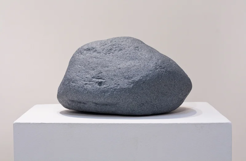 Real Rock 2012 Granite, spray paint 12 x 20 x 12 inches