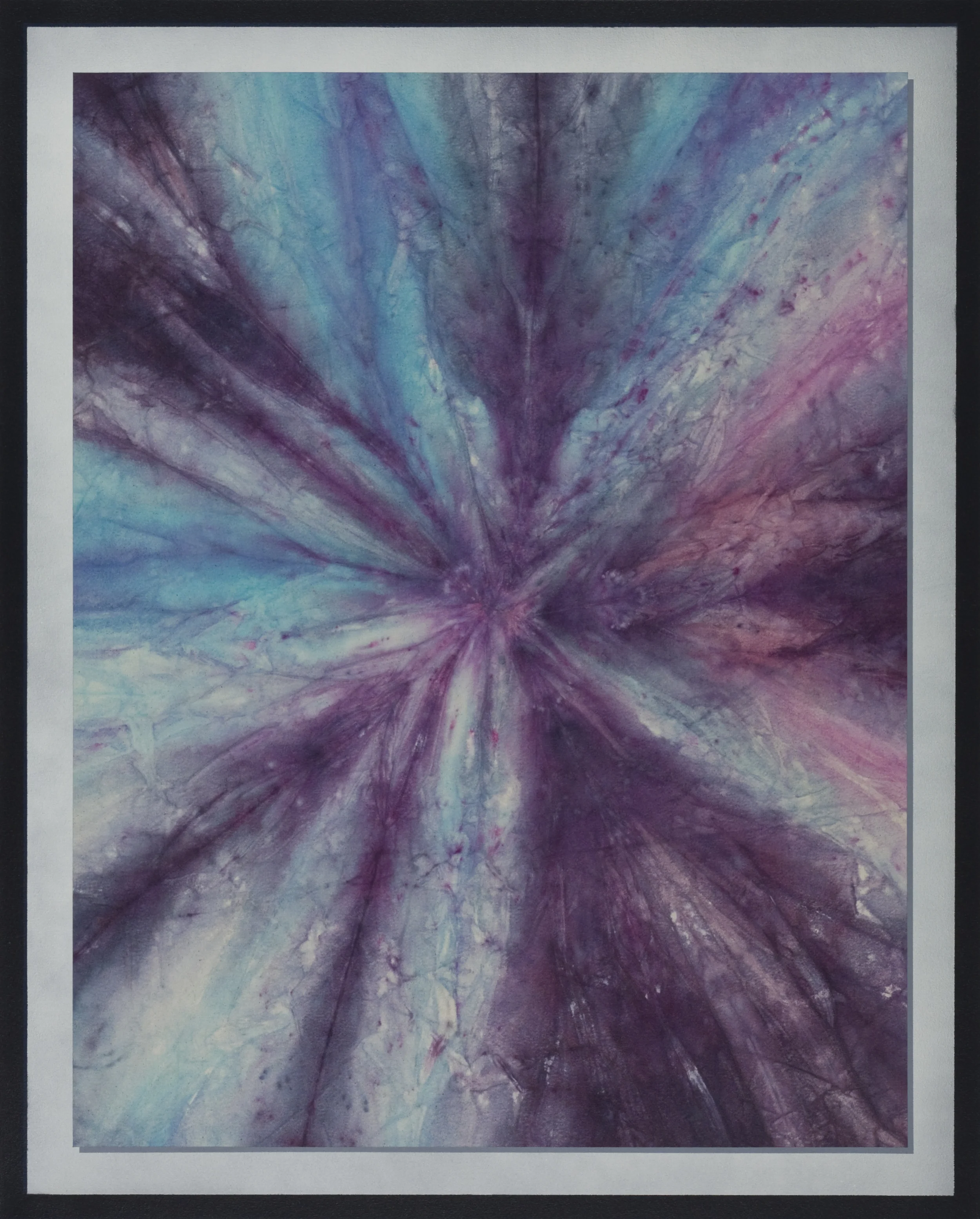 Zero Point Mind No. 1 Textile dye, acrylic and spray paint 50.25 x 40.25 inches