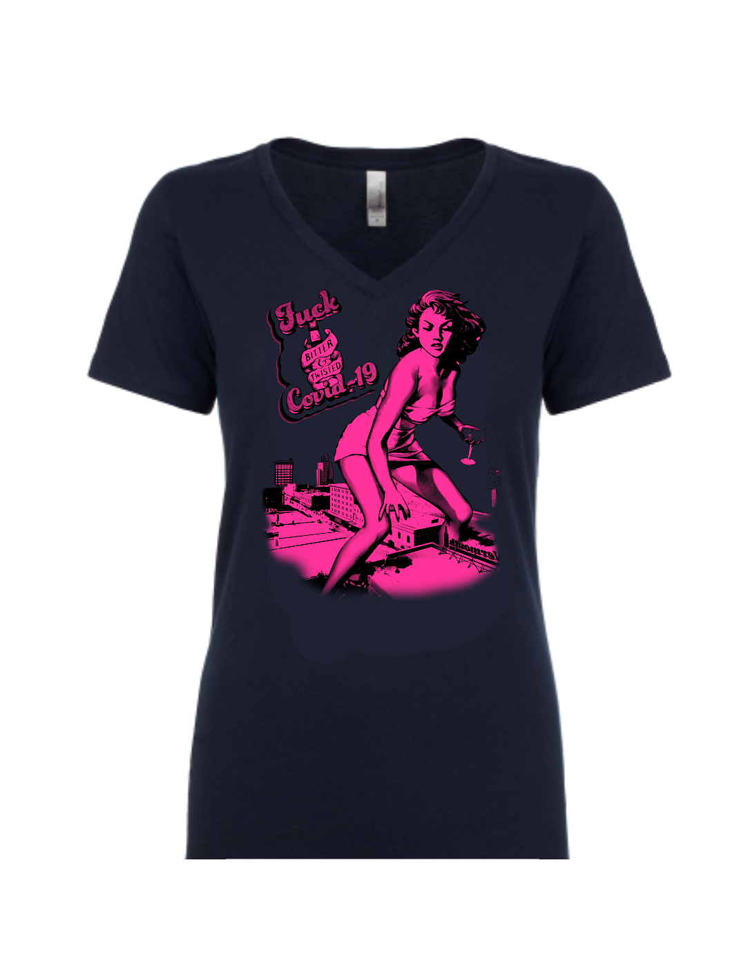 Women's BT limited edition "F**k Covid" V-neck Shirt