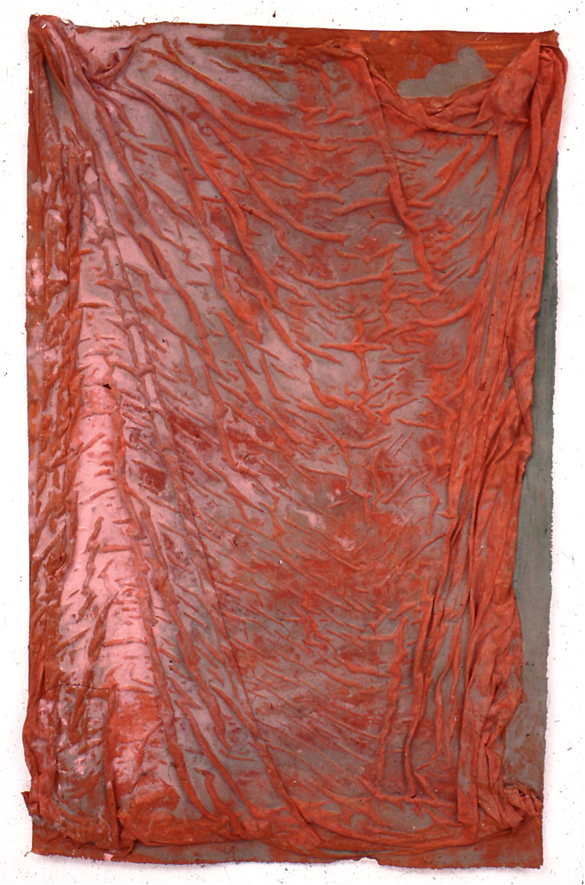  drape, 1984 various fabrics and water-based pigment 96x84 inches 