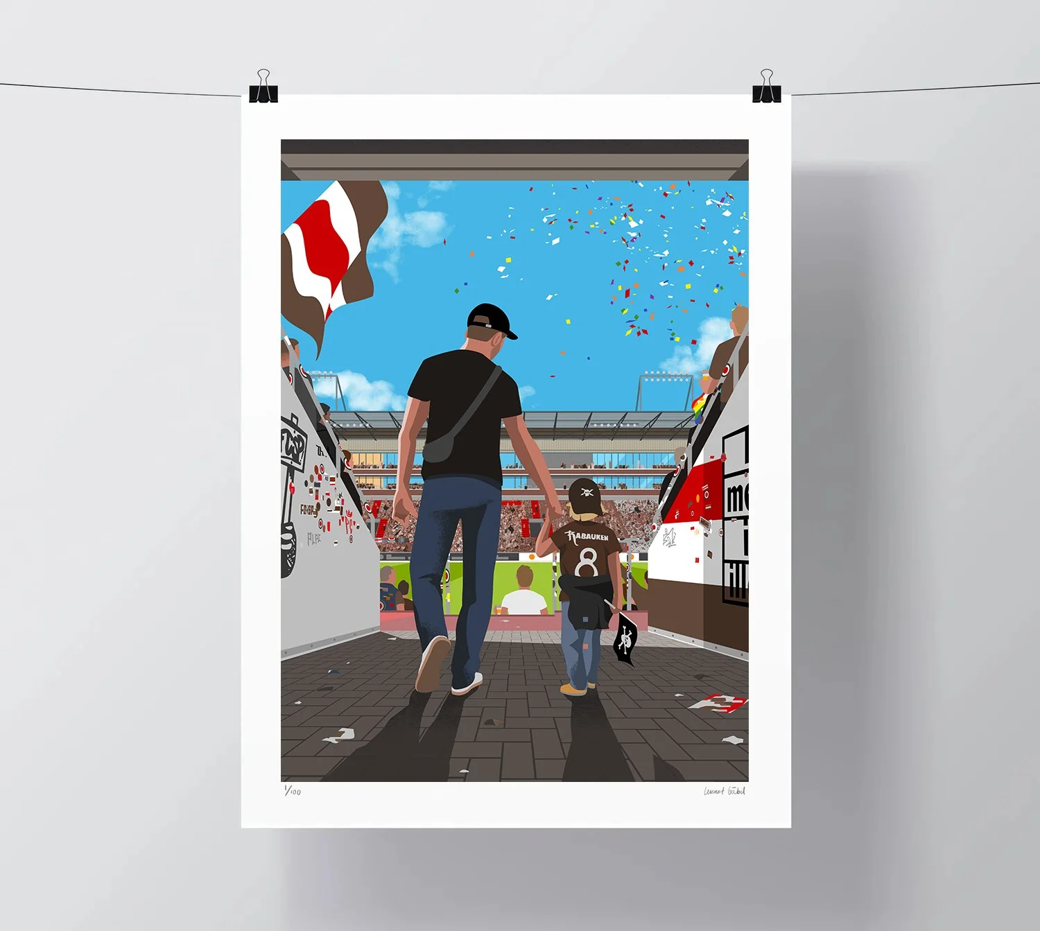 Millerntor Vater/Kind - Limited Edition Print