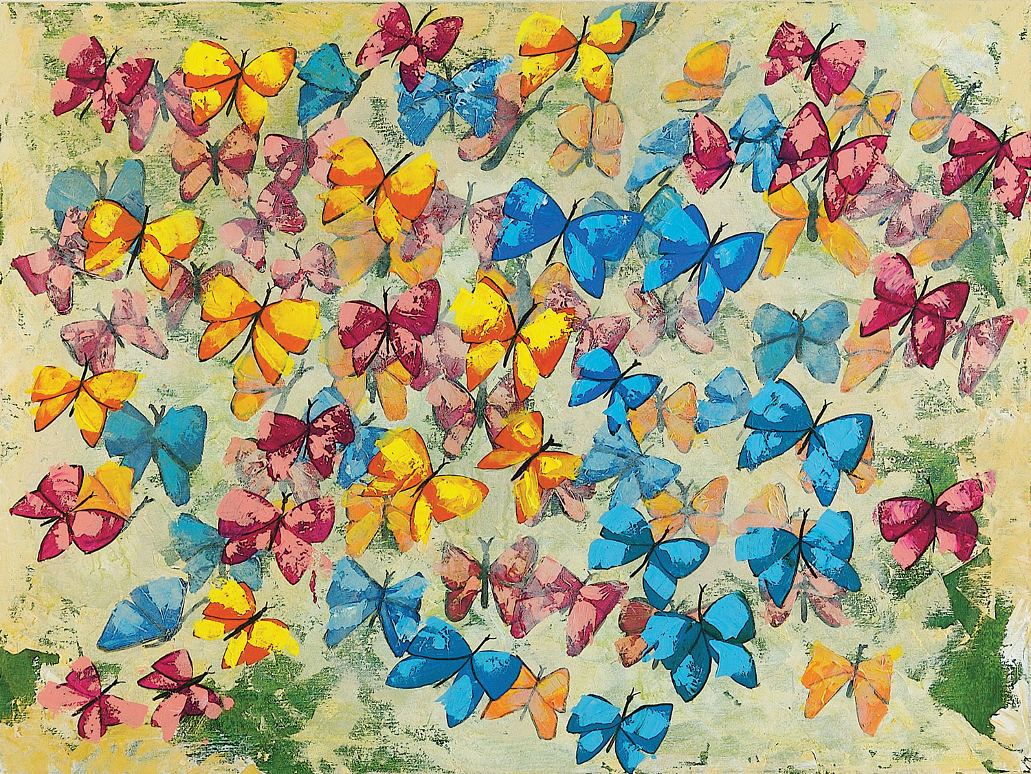 100 Butterflies Flying | 30" x 40" | Acrylic on canvas