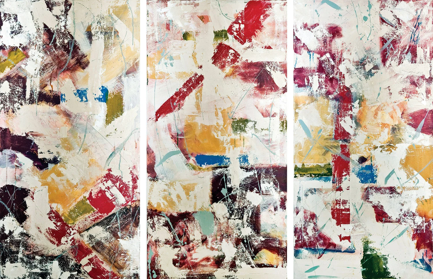 Deep Red Metamorphosis | 48" x 24" panels | Acrylic on canvas