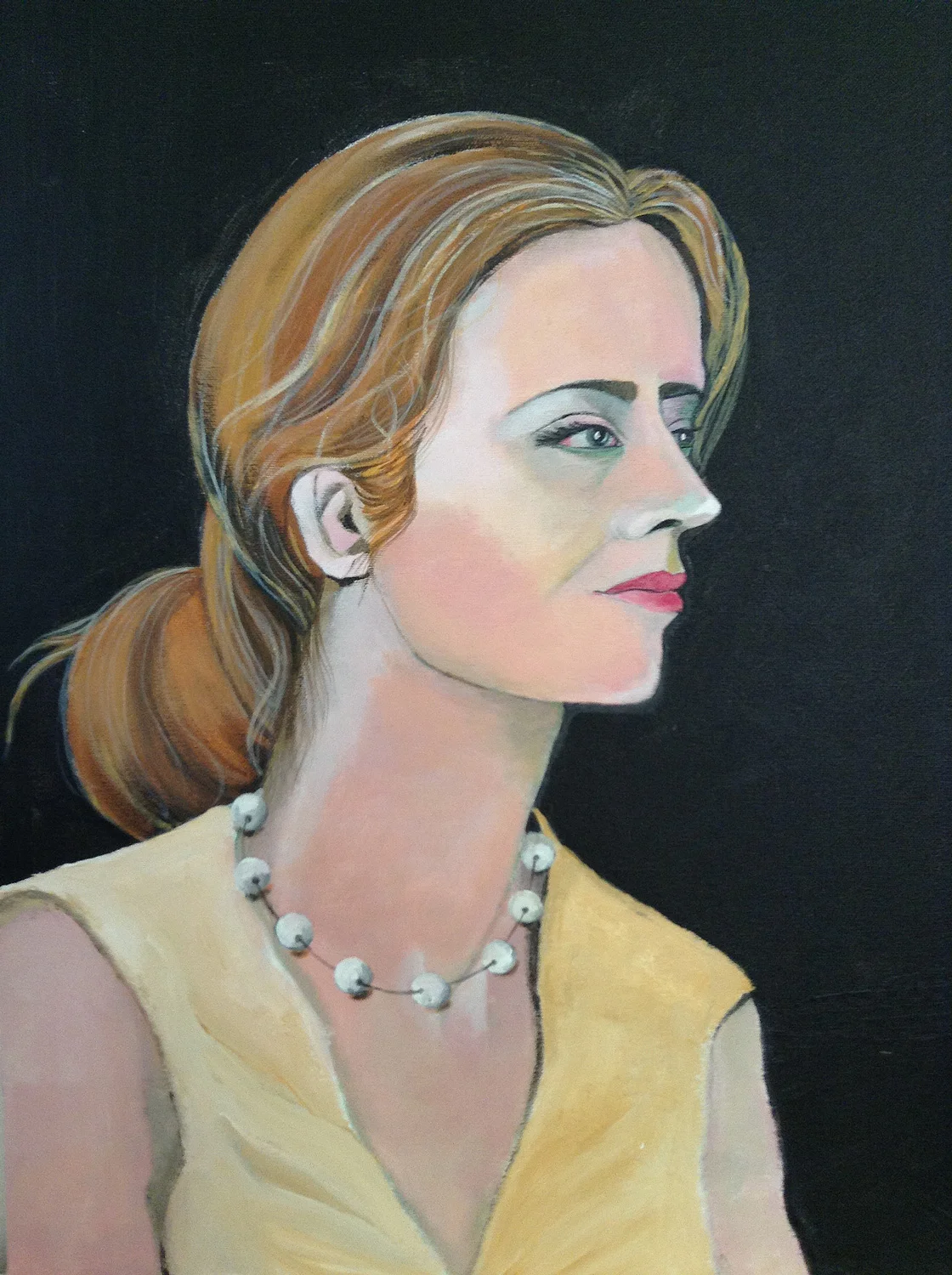 Lady with Pearl | 24" x 18" | Acrylic on canvas