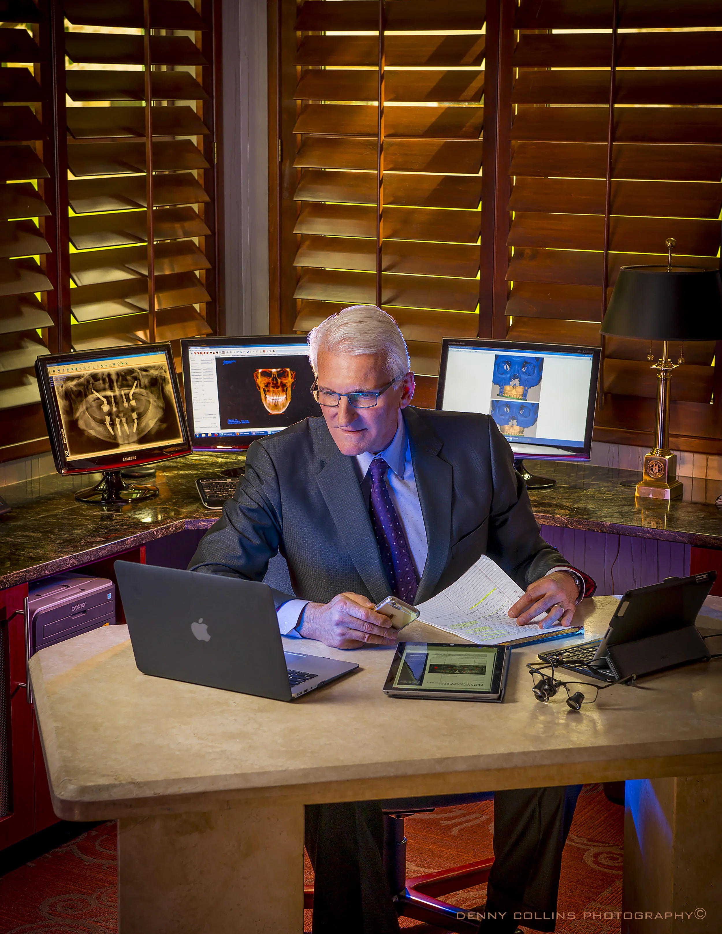 Robert Guyette, MD, DMD “Bob and I are very pleased to have found Denny for our professional photography needs, whether family or business! He is a creative master who enjoys his work and spends the time to capture that precious moment , or the milestone of your professional life. He is a gentleman and a pleasure to work with, always. We will only trust Denny for our future needs in photography.” — Regina Guyette, Director of Guyette Facial & Oral Surgery – Dental Implant Center