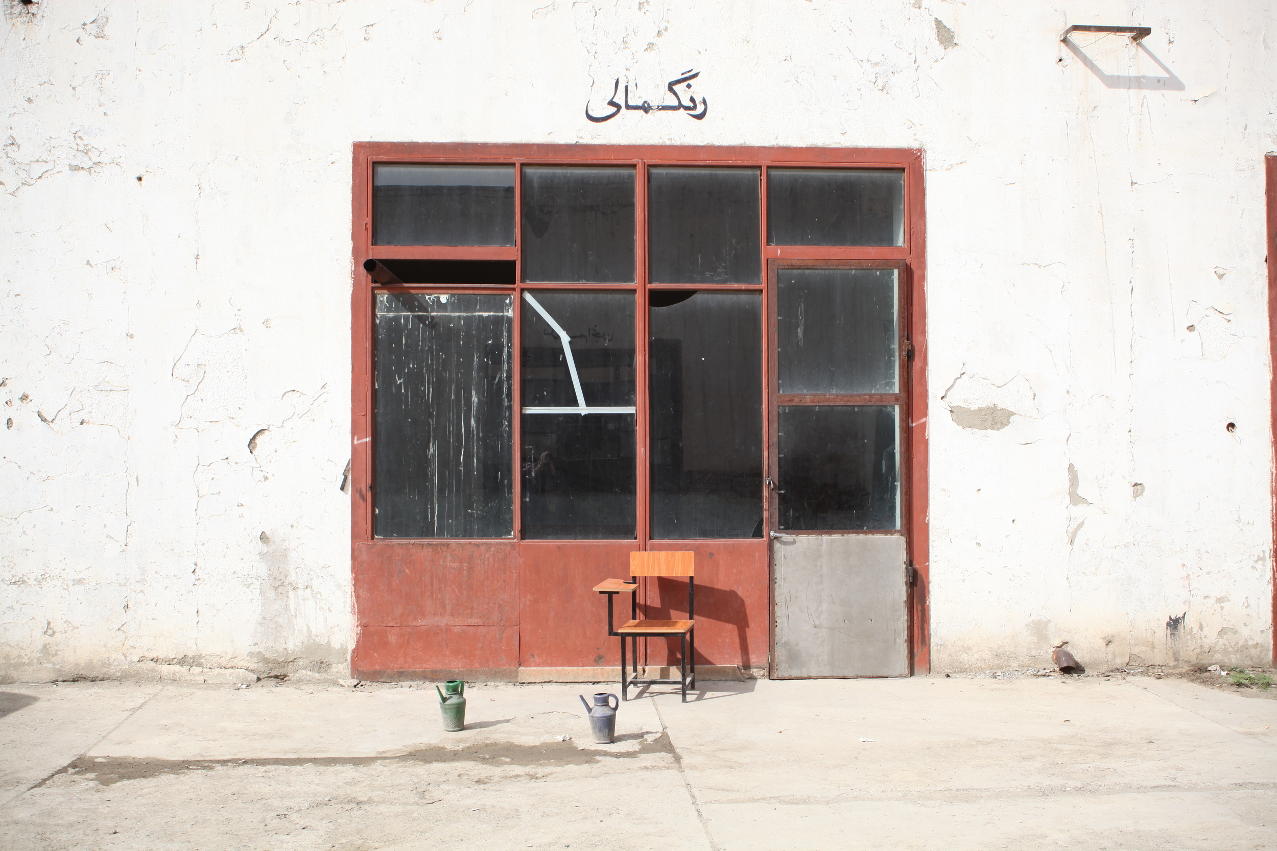   Another Soviet infrastructural project, the Polytechnic University in Kabul is still holding classes despite the fact that its campus was badly damaged when the Taliban took the city. Inside these walls students learn about welding, car repair, and