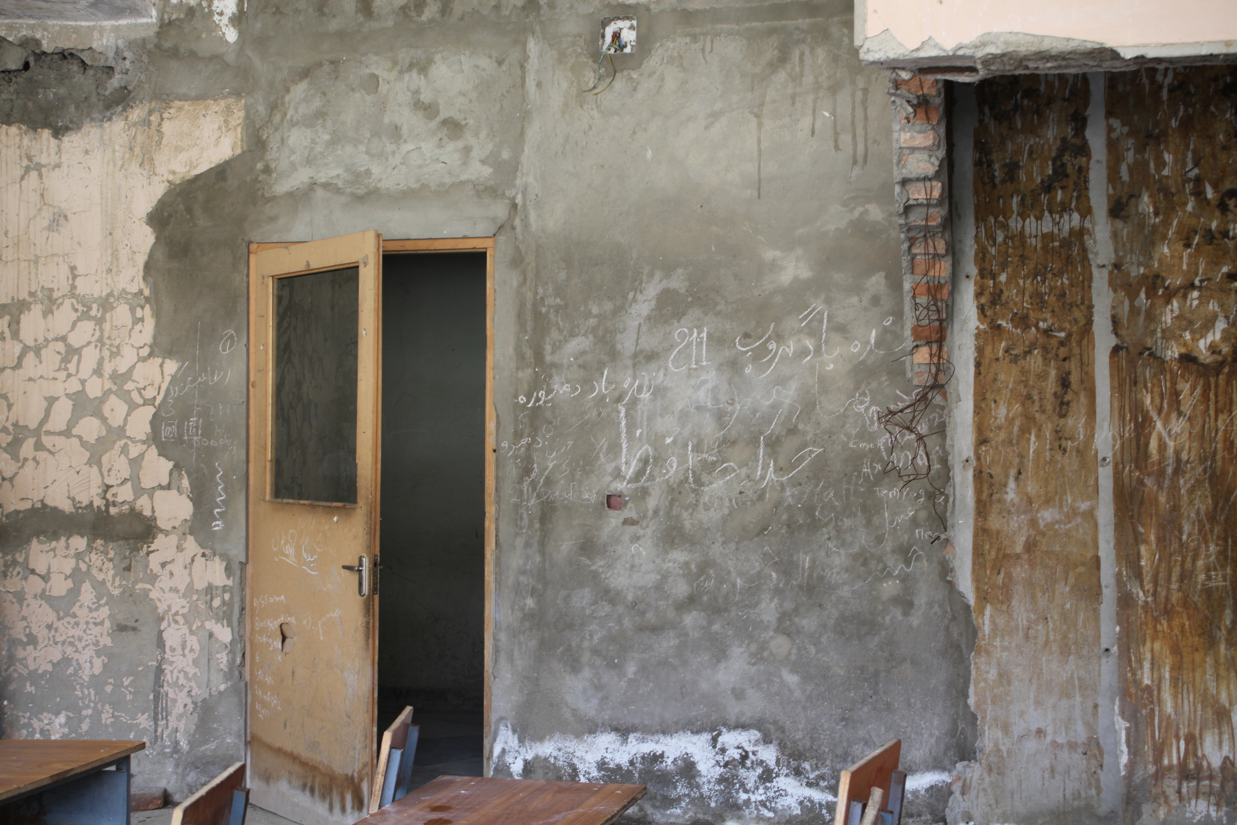   Another Soviet infrastructural project, the Polytechnic University in Kabul is still holding classes despite the fact that its campus was badly damaged when the Taliban took the city. Inside these walls students learn about welding, car repair, and