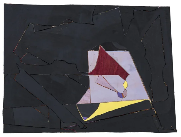 Kite, 2014 acrylic paint, oil paint, paper, archival glue, nails, and wood 23 1/2 x 30 3/4 inches