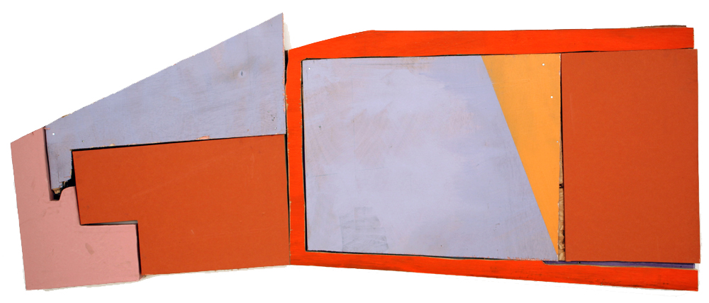  Untitled (Painting for SB), 2013 acrylic paint, oil paint, paper, archival glue, nails, and wood 17 x 41 inches    