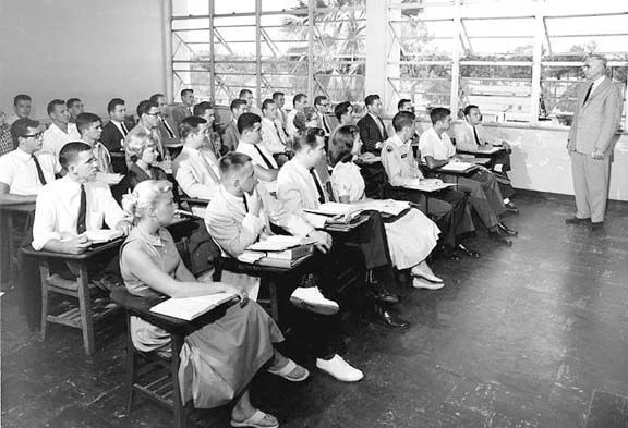 A traditional classroom arrangement